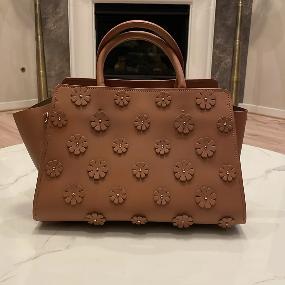 Zac Posen NWT limited sample purse Tan Floral Large Woman’s Satchel
